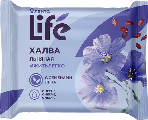 Халва льняная Лента Life с семенами льна, 250г