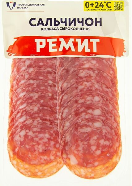 Колбаса сырокопчёная Сальчичон Ремит полусухая нарезка 70 г