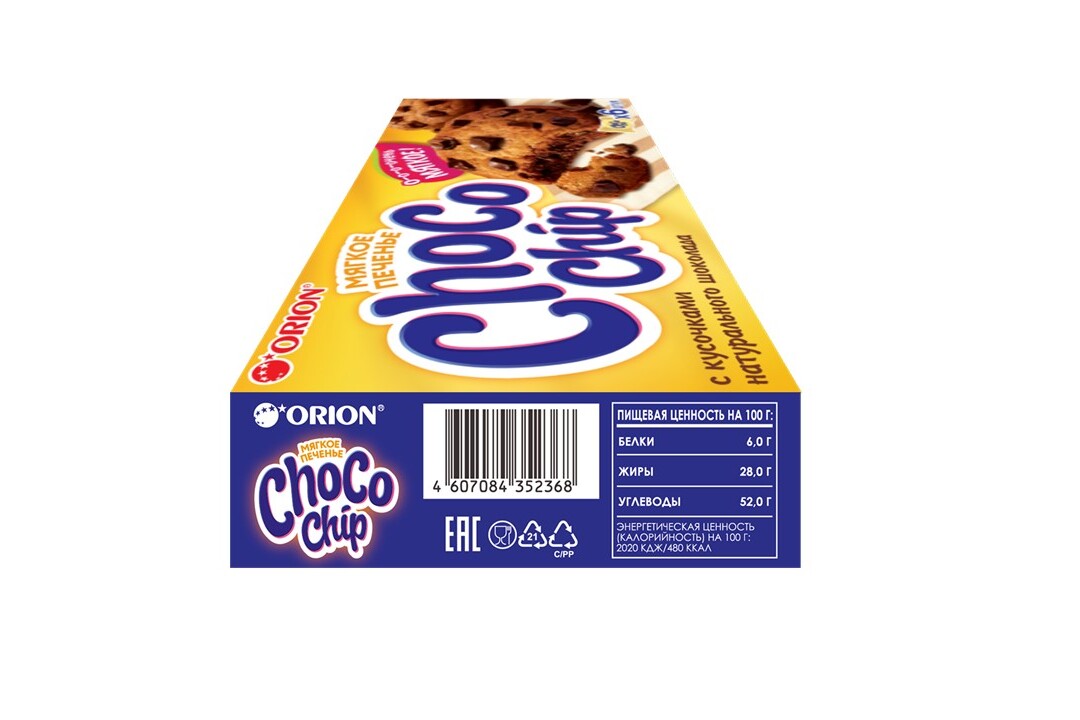 

Печенье Orion Choco Chip с кусочками темного шоколада 120 г