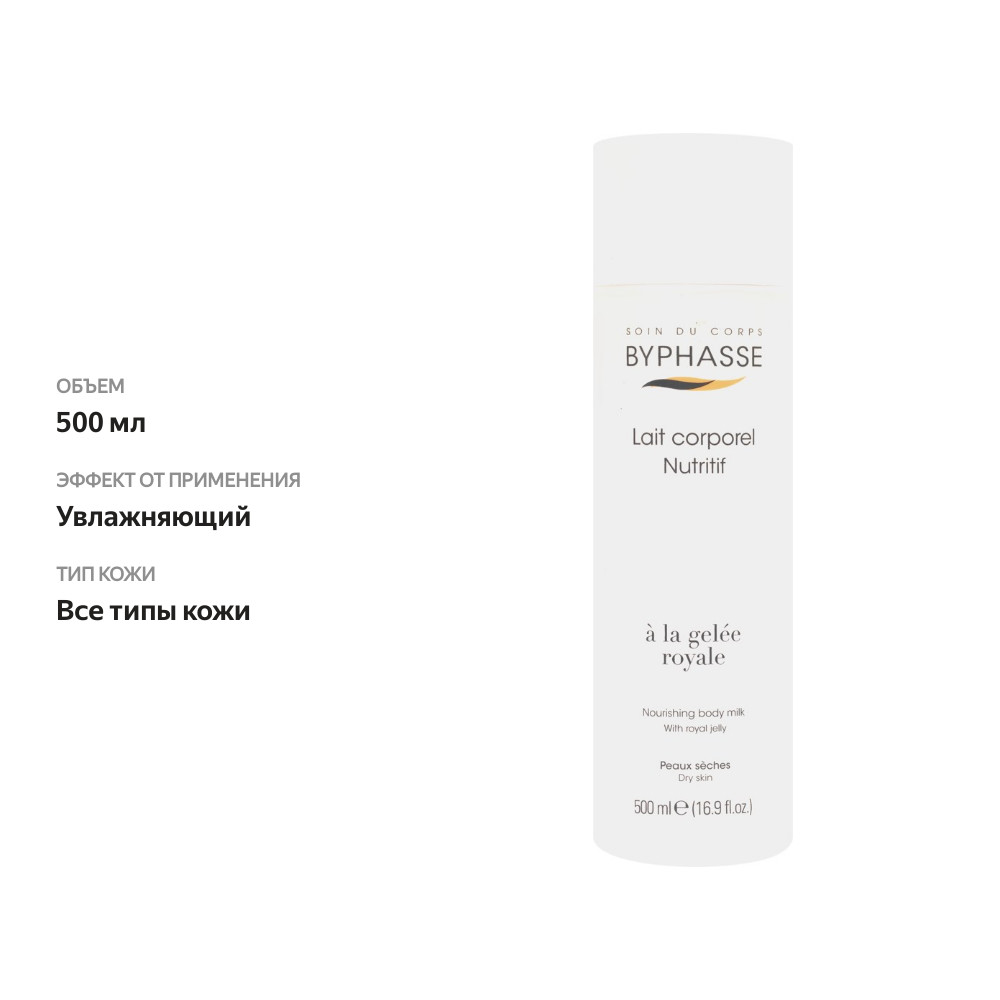 

Молочко для тела Byphasse питательное с маточным молочком для сухой кожи
