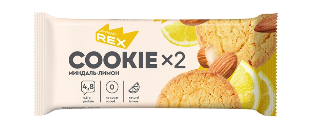 

Протеиновое печенье Protein Rex Cookie 25% миндаль-лимон 50 г