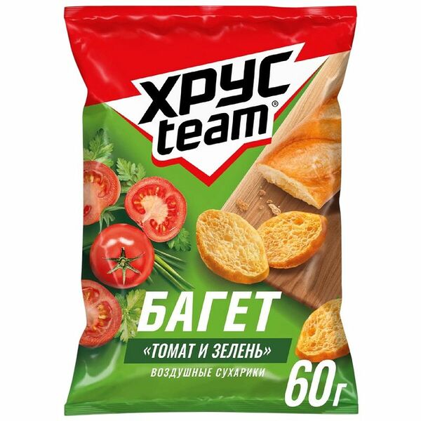 Сухарики Хрусteam Багет Томат и зелень 60 г