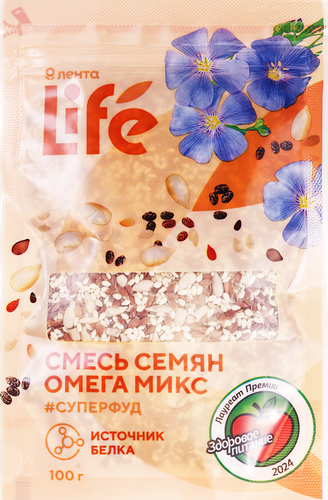 Смесь семян ЛЕНТА LIFE Омега микс, 100г