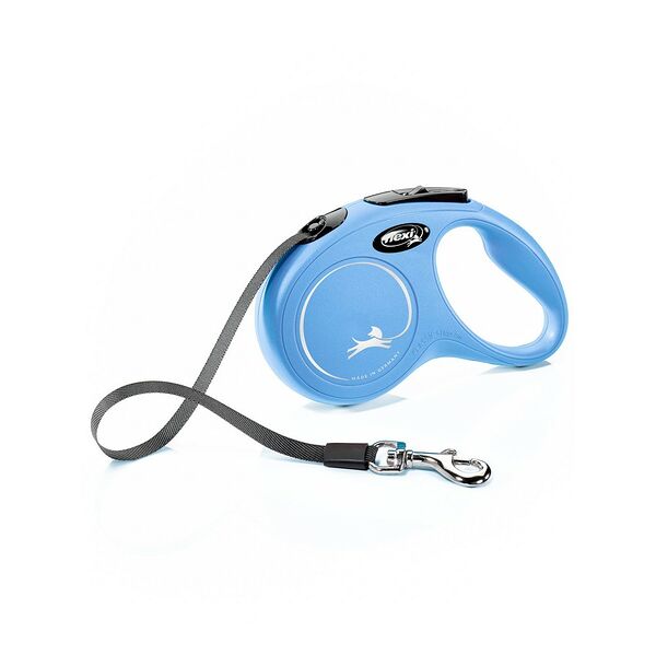 Рулетка-лента для собак Flexi New Classic, S до 15 кг, синяя, 5 м