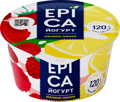 

Йогурт Epica с малиной и лимоном 4,8%, 130 г