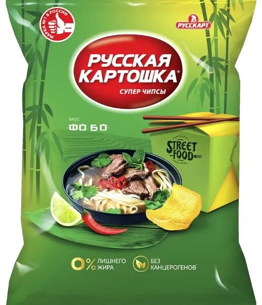 Чипсы картофельные Русская картошка со вкусом Фо Бо 105 г
