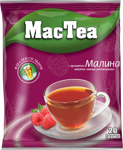 Чай растворимый MacTea малина 20 пакетиков х 16 г, 320 г