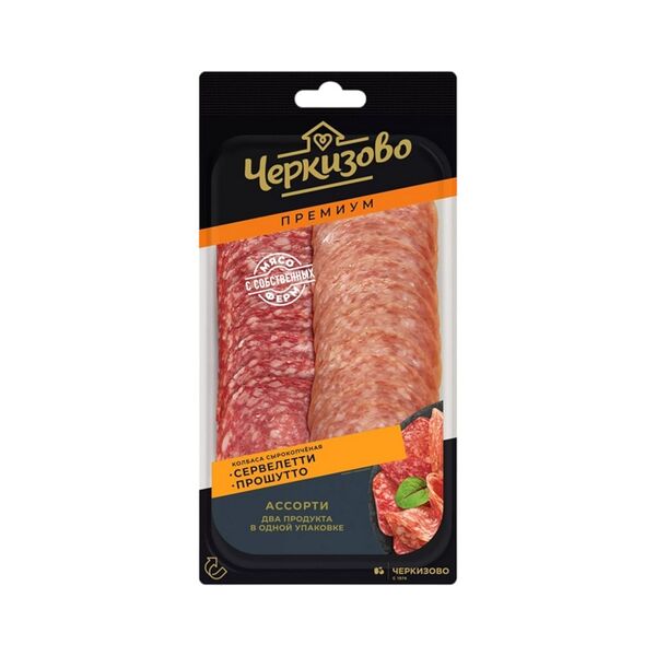 Изд колб мясн с/к п/сух Колбаса Ассорти Сервелетти и Прошутто нар Черкизово PREMIUM упак в мод атм 85г Черкизовский МПЗ