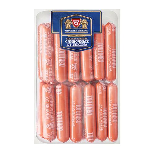 Сосиски Омск Бекон сливочные вес 