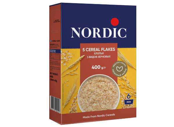 Хлопья Nordic 5 видов зерновых 400 г