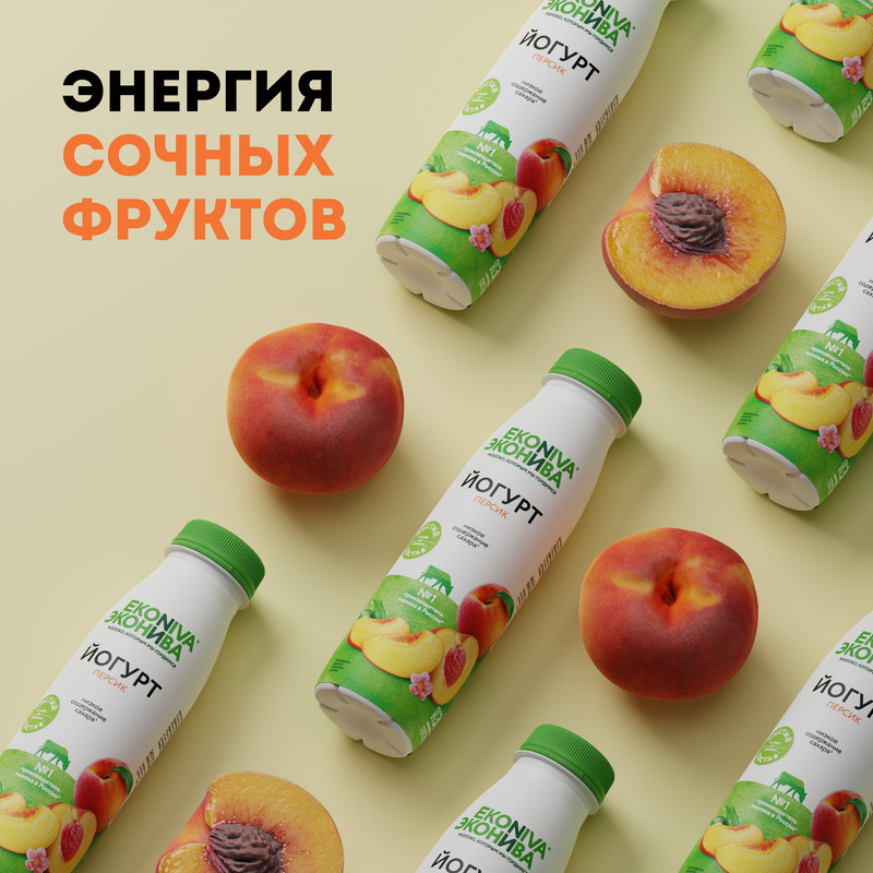 

Йогурт питьевой ЭкоНива с персиком 2.5% 300 г