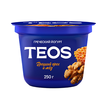 

Йогурт греческий Савушкин Teos Грецкий орех-Мёд 2% 250 г