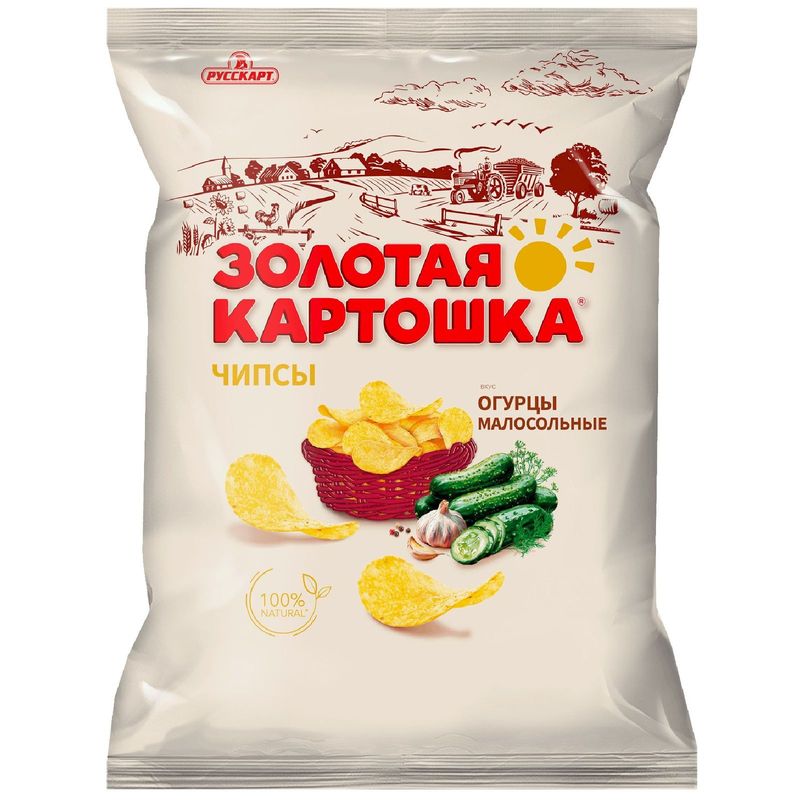 

Чипсы картофельные Золотая картошка со вкусом малосольных огурцов 120 г