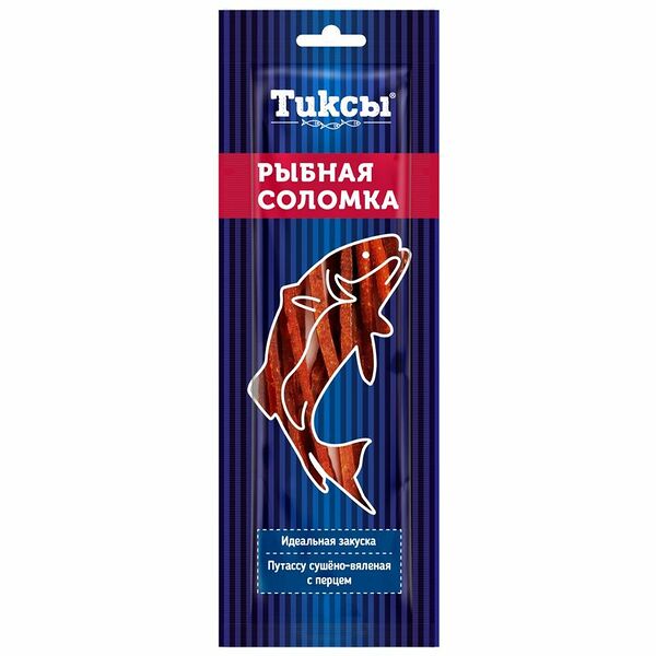 Путассу Тиксы Рыбная соломка с перцем сушено-вяленая 20 г