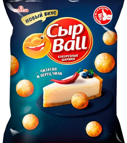 Шарики СырBall кукурузные Чизкейк и перец чили 100г