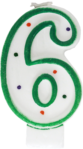 

Свеча Хамелеон Цифра 6 для торта 7.6см 1шт