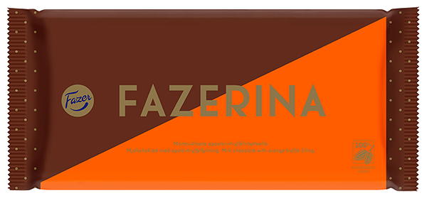 Шоколад Fazer Fazerina молочный с начинкой из апельсинового трюфеля