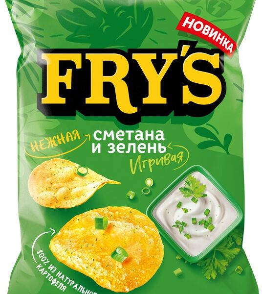 Чипсы фрайс 130 г нежная сметана и игривая зелень