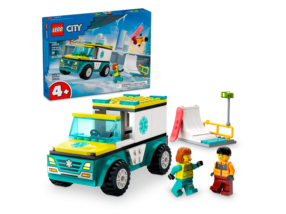 

Конструктор LEGO City 60403 Конструктор Скорая помощь и сноубордист