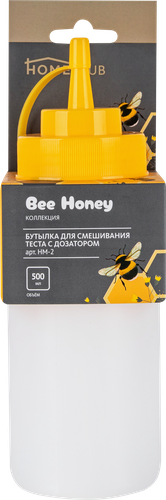 

Бутылка для смешивания теста HOMECLUB Bee Honey, с дозатором, 500мл Арт. HM-2