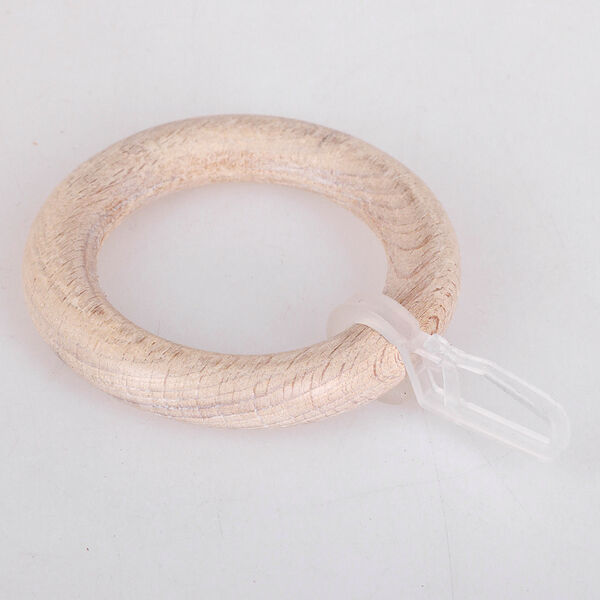 Кольца Уют с крючком, 28 мм, 10 шт, дерево, беленый дуб