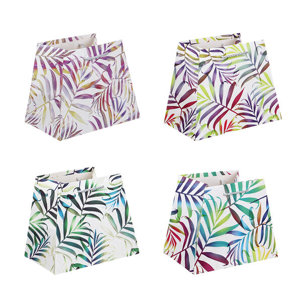 Ladecor пакет подарочный, высококачественная бумага, 17,5x21x13,8 см, 4 дизайна, листья, в ассортименте