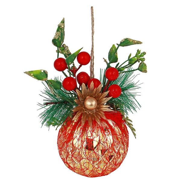 Сноу бум подвеска шар с декором, пластик, арт 1