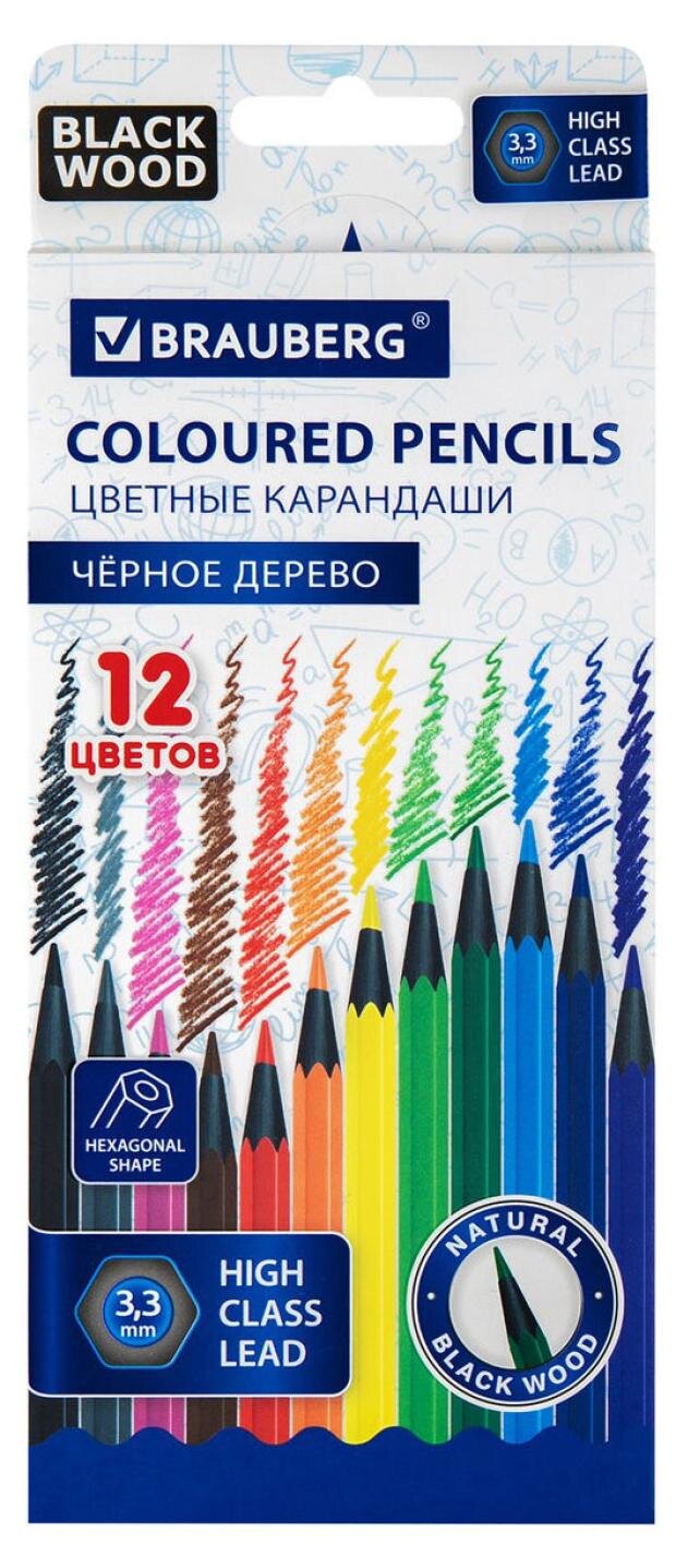 

Карандаши цветные Brauberg, 12 цветов