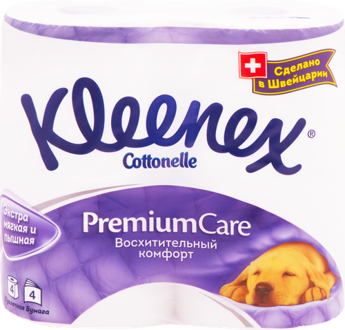 

Бумага туалетная Kleenex Premium Comfort 4 слоя рулоны 4 шт.