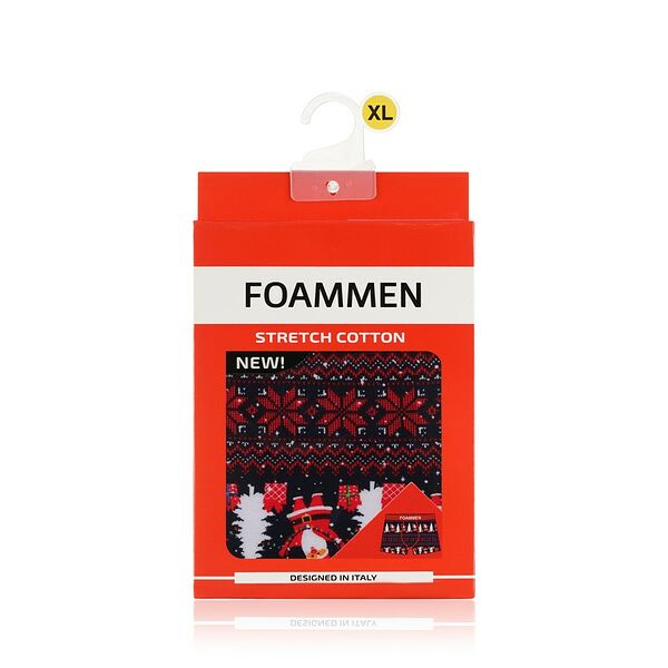 Мужские трусы - боксеры Foammen , Бело-красные ёлки , XL