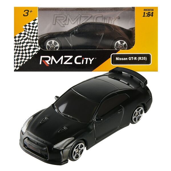 Машина металлическая Nissan GTR R35 черный матовый
