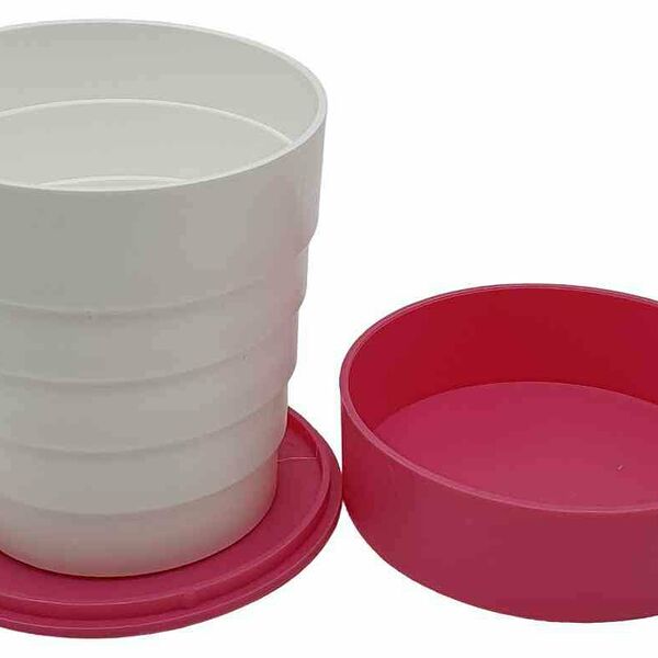 Стакан складной пластиковый с крышкой цвет в ассортименте, 160 мл