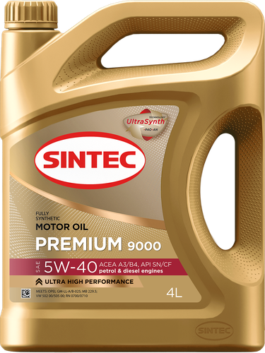 

Масло моторное Sintec Premium 9000 5W–40 A3/B4 4 л