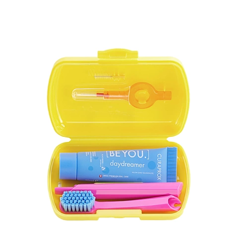 Curaprox Набор дорожный be you: cs5460, be you blue 10 мл,cps prime 07, cps prime 09,uhs 409,желтый бокс