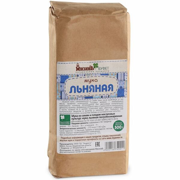 Мука льняная МясновЪ Буфет от КуулКлевер, 500г