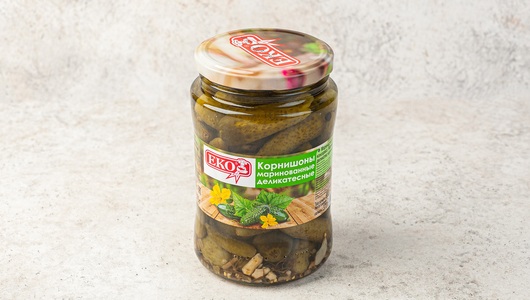 

Корнишоны Еко маринованные деликатесные 3-6 см 680г