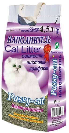 Pussy-cat комкующийся наполнитель Прасковейский - розовый