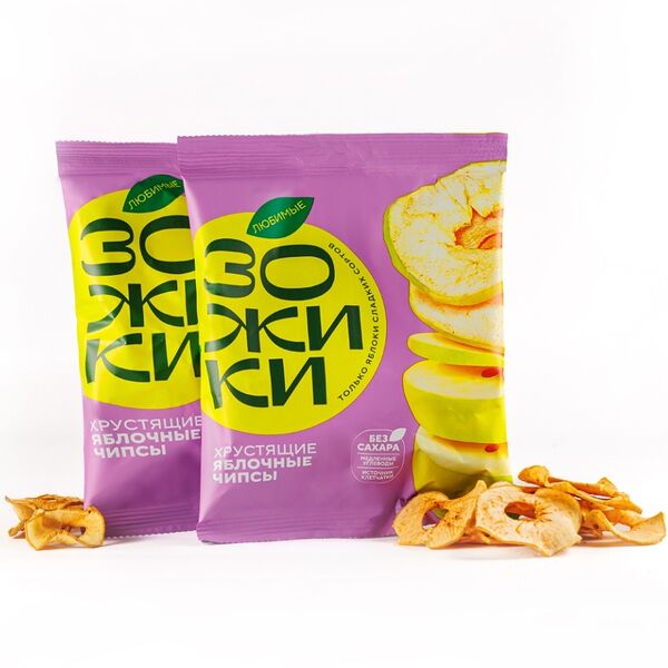 Чипсы яблочные Любимые Зожики хрустящие 25 г