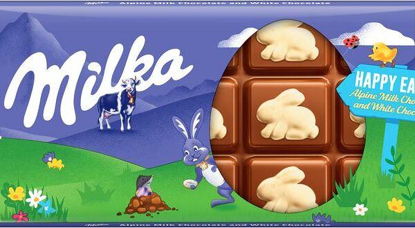 Шоколад Milka молочный с белым шоколадом в виде зайца 100г