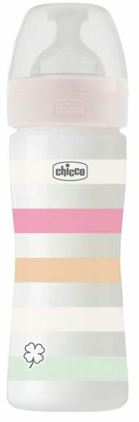 Бутылочка Well-Being Girl 2 мес+ 250мл белая с силиконовой соской средн поток