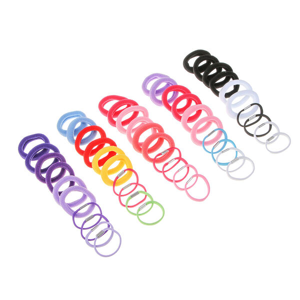 Юниlook резинки для волос 10шт, d4/4,5см, полиэстер, 5 миксов цветов, acs-86 в ассортименте