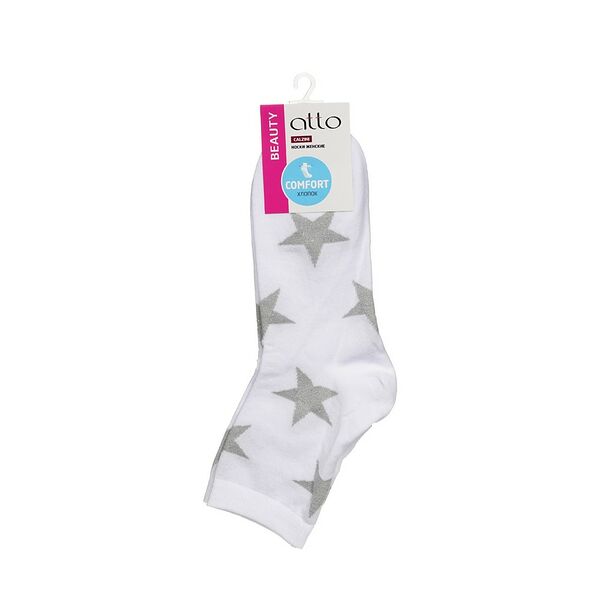 Женские носки с люрексом Atto C1263 Белый р.23-25