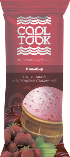 

Мороженое Cooltook Пломбир с клубникой 15%, без змж, вафельный стаканчик 80 г