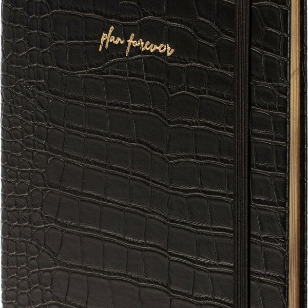 Ежедневник недатированный черный, рептилия, А5 136 л., ATTACHE