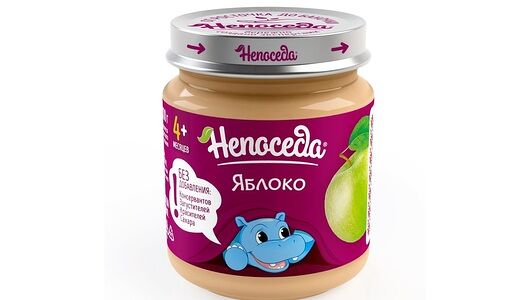 Пюре фруктовое Непоседа яблоко без сахара с 4 месяцев
