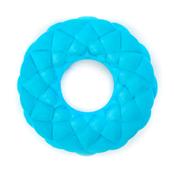Игрушка для собак SkyRus резиновая Кольцо с пузырями голубая 11х11х3.3 см