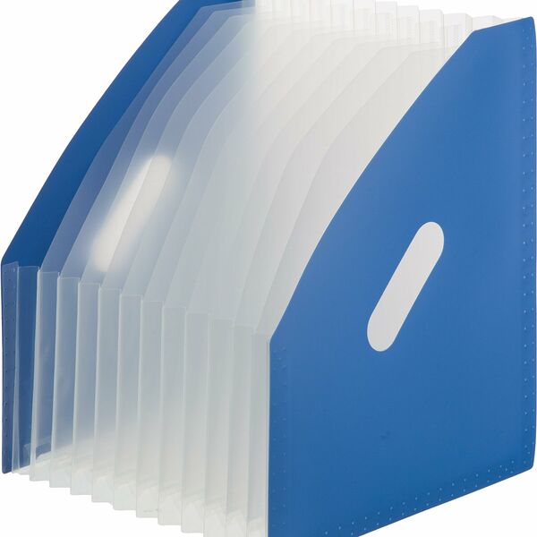 Накопитель вертикальный Attache расширяемый A4, 13отделений, синий, пластик