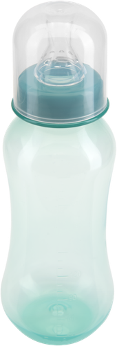 

Бутылочка для кормления КУРНОСИКИ 250мл, приталенная с силиконовой молочной соской, с 0 месяцев, Арт. 11131