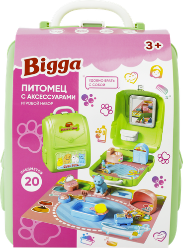 

Набор игровой BIGGA Питомец с аксессуарами, в рюкзаке, 20 предметов
