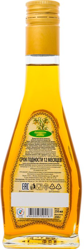 

Масло кунжутное Ароматы жизни нерафинированное 0.25 л